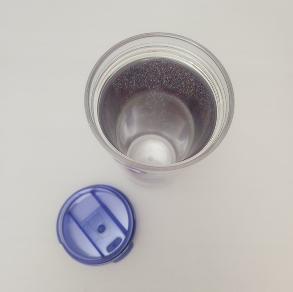 Davids Tea Favorite Tumbler Tritan Hearts Glitter Purple, 20ml With Lid - NWOT - Picture 2 of 3